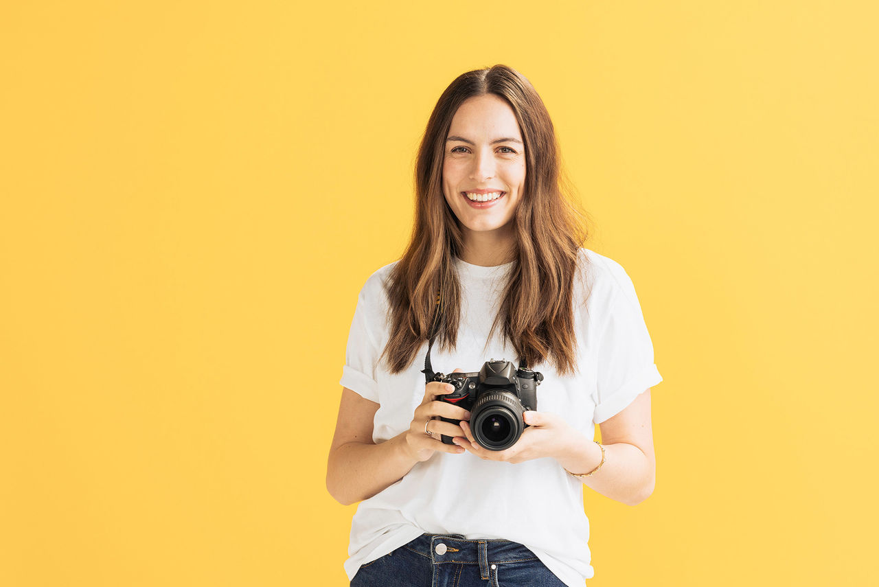 Woman holding camera